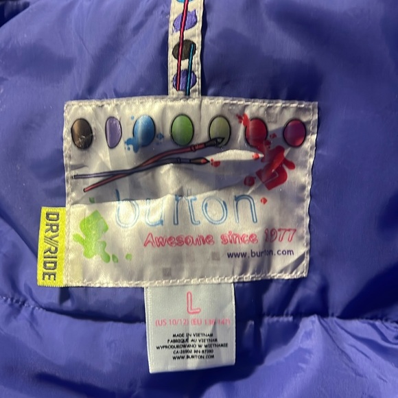 Girls Luminous Burton Ski/snowboard jacket | size L (US 10-14) - Picture 10 of 12